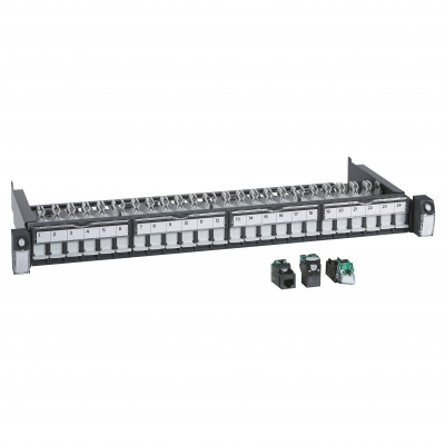 Actassi 19-C Patch Panel Sliding Evo 19; 1U 24pt S-One UTP Cat5e VDIG118241U50 SCHNEIDER (VDIG118241U50)