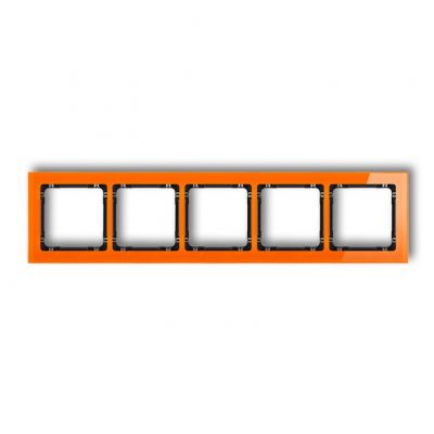 KARLIK DECO Ramka pięciokrotna - efekt szkła (ramka: pomarańczowa; spód: czarny) 13-12-DRS-5 (13-12-DRS-5)