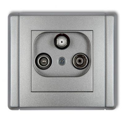 KARLIK FLEXI Gniazdo antenowe RTV-SAT przelotowe 10dB srebrny metalik 7FGSP (7FGSP)