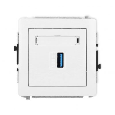 KARLIK DECO Gniazdo pojedyncze USB A-A 3.0 biały DGUSB-5 (DGUSB-5)