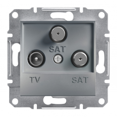 Asfora gniazdo antenowe TV-SAT-SAT końcowe 1dB bez ramki stal EPH3600162 SCHNEIDER (EPH3600162)