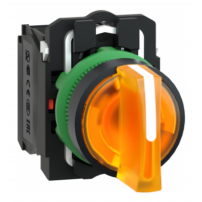 Harmony XB5 Przełącznik 3 położeniowy pomarańczowy LED 230/240V piórko krótkie plastik stabilny XB5AK135M5 SCHNEIDER (XB5AK135M5)
