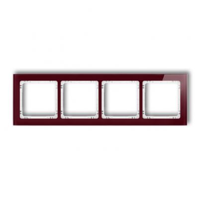 KARLIK DECO Ramka poczwórna - efekt szkła (ramka: bordowa; spód: biały) 14-0-DRS-4 (14-0-DRS-4)