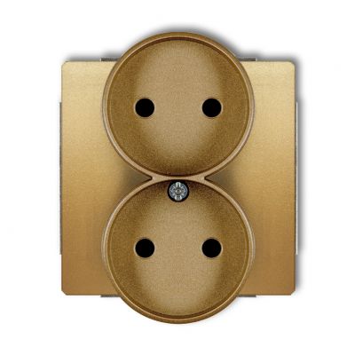 KARLIK DECO Gniazdo podwójne do ramki bez uziemienia 2x2P (przesłony torów prądowych) złoty 29DGPR-2p (29DGPR-2p)