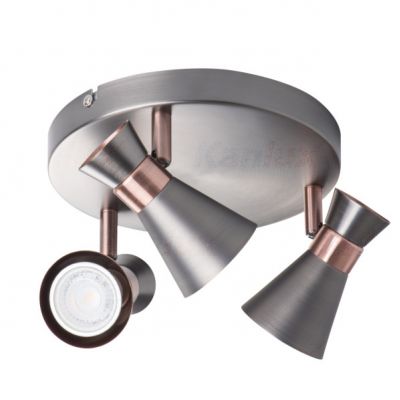 Oprawa ścienno-sufitowa MILENO EL-3O ASR-AN GU10 Srebrny/Miedziany 29113 KANLUX (29113)
