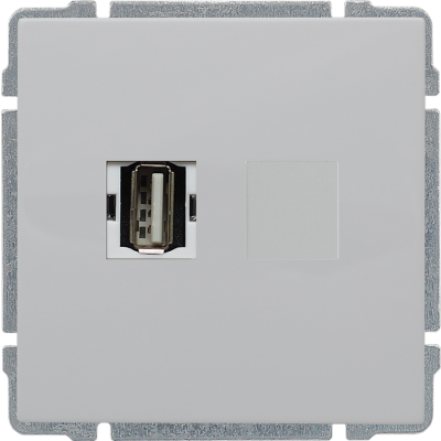 KOS 66 ; Gniazdo multimedialne USB BIAŁY (660451)