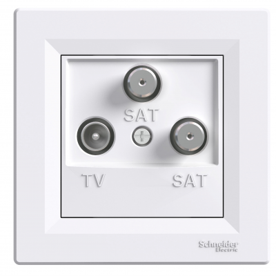 Asfora gniazdo antenowe TV-SAT-SAT końcowe 1dB biały EPH3600121 SCHNEIDER (EPH3600121)