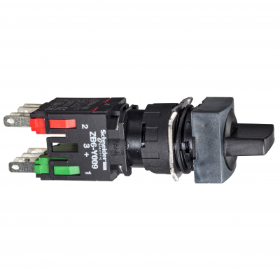 Harmony XB6 Kompletny przełącznik 2 położeniowy Stabilny Czarny Krótka rączka 1Z+1R Kwadratowy XB6CD225B SCHNEIDER (XB6CD225B)