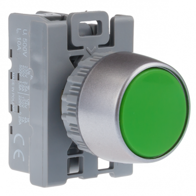 Przycisk sterowniczy 22mm zielony z samopowrotem 1Z SP22-KZ-10 SPAMEL (SP22-KZ-10.)