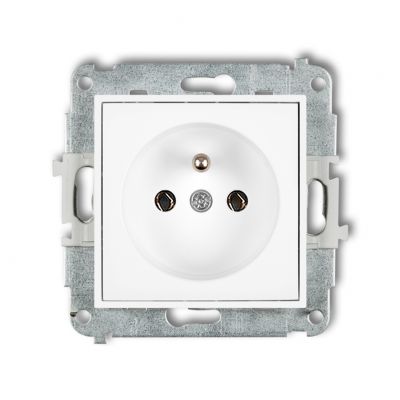 KARLIK ICON Gniazdo pojedyncze z uziemieniem 2P+Z (bez przesłon torów prądowych) biały mat 25IGP-1z (25IGP-1z)