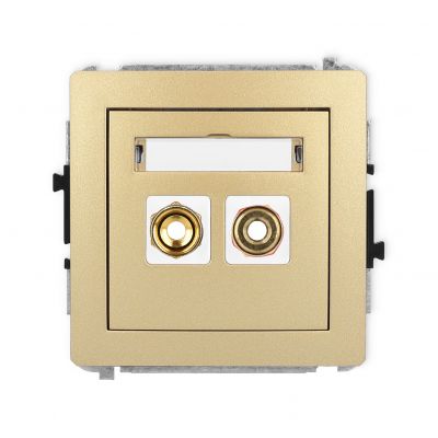 KARLIK DECO Gniazdo pojedyncze głośnikowe (typu banan - czerwony i czarny, pozłacany, 4 mm2, skręcany) złoty 29DGG-4 (29DGG-4)