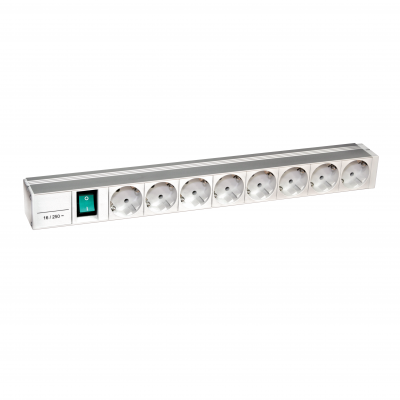 Panel UTE typ B 19;x44 8 gniazd prof. aluminium 35st 1U LED 230 VAC NSYAPU19F8S SCHNEIDER (NSYAPU19F8S)