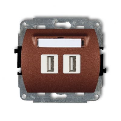 KARLIK TREND Gniazdo podwójne 2xUSB A-A 3.0 brązowy metalik 9GUSB-6 (9GUSB-6)