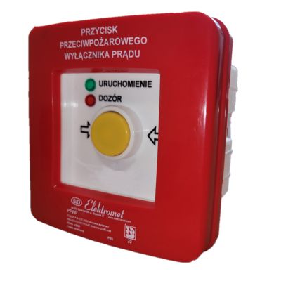 Przycisk ppoż. p/t 4 tory prądowe 12A NC-NO samoczynny diody czerw/ziel 24VDC/24V DC PPWPp-4s A/1 901562 ELEKTROMET (901562)