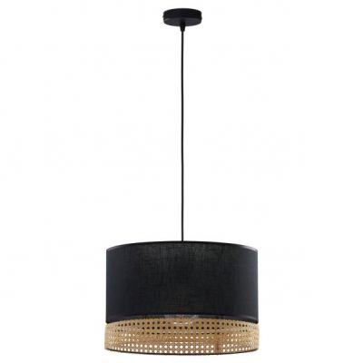 TK Lighting lampa wisząca Paglia E27 czarno/naturalna 6543 (6543)