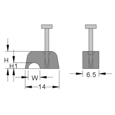 Uchwyt mocujący flop 9,0 mm licht grau 262260 HAUPA (262260)