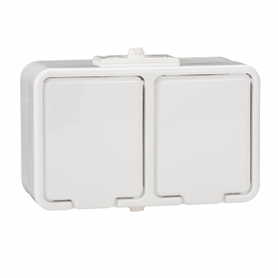 Cedar gniazdo natynkowe podwójne IP44 biały NT230H01 SCHNEIDER (NT230H01)