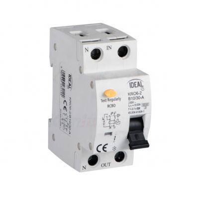 Wyłącznik różnicowonadprądowy 1P+N B10A 30mA typ A 23214 KRO6-2/B10/30-A KANLUX (23214)