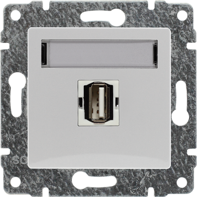 VENA Gniazdo multimedialne USB bez ramki białe antybakteryjna powłoka (590451)