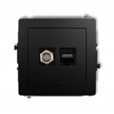 KARLIK DECO Gniazdo komputerowo-antenowe "F" + RJ45 kat. 5e Czarny mat 12DGFKBO-1 (12DGFKBO-1)