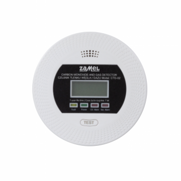 Czujnik GAZU detektor tlenku węgla/czadu LCD + zasilacz ZAMEL (GAR10000071-WPL)