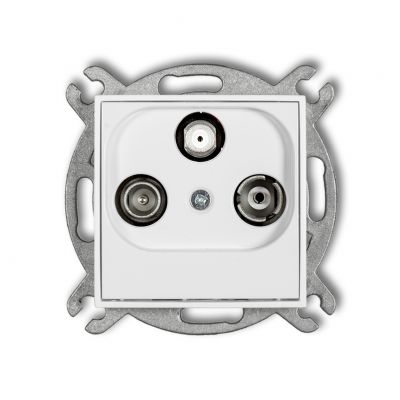 KARLIK MINI Gniazdo antenowe RTV-SAT przelotowe 10dB biały mat 25MGSP (25MGSP)