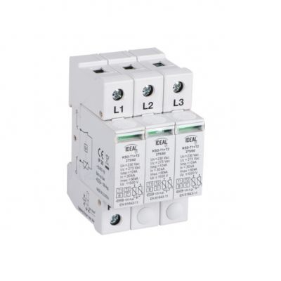 Ogranicznik przepięć B+C Typ 1+2 3P 30kA 1,5kV KSD-T1+T2 275/180 3P 23921 KANLUX (23921)