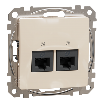 Sedna Design & Elements Gniazdo komputerowe podwójne RJ45 kat. 5e UTP beżowy SDD112452 SCHNEIDER (SDD112452)