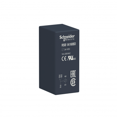 Zelio Relay Przekaźnik interfejsowy 1C/O 16A 24V DC RSB1A160BD SCHNEIDER (RSB1A160BD)