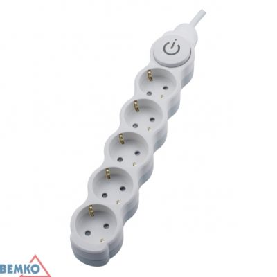 PRZEDŁUŻACZ NA SCHUKO 5X 2P+Z+WYŁ. 1.5MM X 5.0M BEMKO (B06-NB5GSW5M)