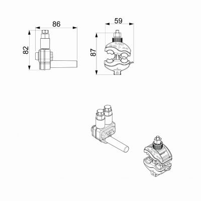 Zacisk odgałęźny przebijający izolację 2x(6-35 mm2) + zacisk SLIW57 ENSTO (SLIW66.57)