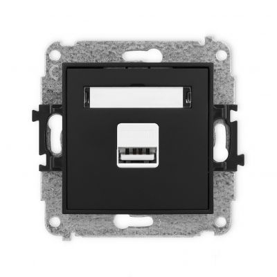 KARLIK MINI Ładowarka USB pojedyncza USB A, 5W max., 5V, 1A czarny mat 12MCUSB-1 (12MCUSB-1)