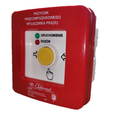 Przycisk ppoż. n/t 2 tory prądowe 12A NO-NO przyciskowy diody czerw/ziel 24VDC/24V DC PPWPp-2 B/1 901558 ELEKTROMET (901558)