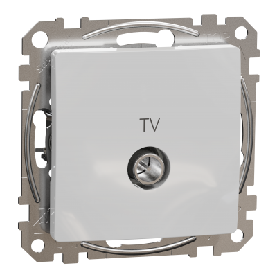Sedna Design & Elements Gniazdo antenowe TV przelotowe 10dB srebrne aluminium SDD113478 SCHNEIDER (SDD113478)