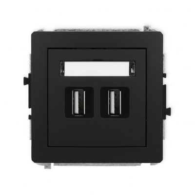 KARLIK DECO Gniazdo podwójne 2xUSB A-A 2.0 czarny mat 12DGUSB-2 (12DGUSB-2)