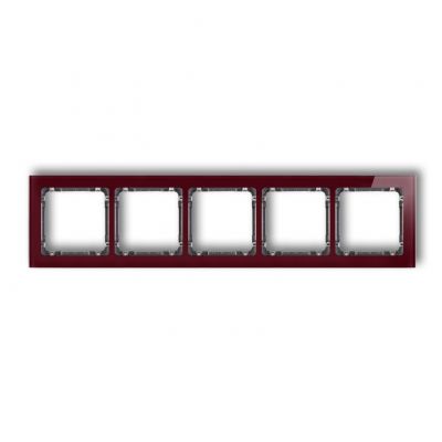 KARLIK DECO Ramka pięciokrotna - efekt szkła (ramka: bordowa; spód: grafitowy) 14-11-DRS-5 (14-11-DRS-5)