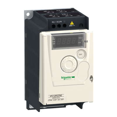 Przemiennik częstotliwości ATV12 1 fazowe 200/240VAC 50/60Hz 0.37kW 2.4A IP20 ATV12P037M2 SCHNEIDER (ATV12P037M2)