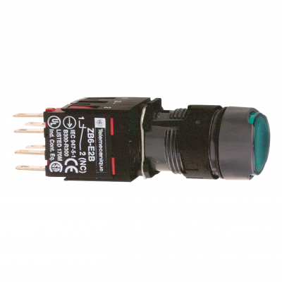 Harmony XB6 Przycisk Podświetlany Zielony Płaski 1Z + 1R 12-24V AC/DC 16mm Plastik XB6AW3B5B SCHNEIDER (XB6AW3B5B)