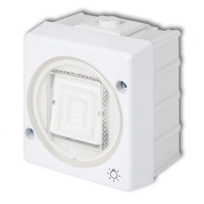 KARLIK SENIOR Przycisk zwierny /światło/ podświetlany biały WHS-5L (WHS-5L)