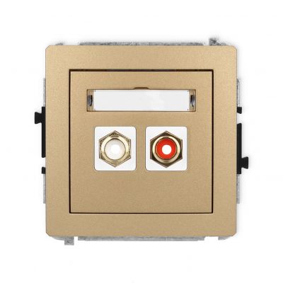 KARLIK DECO Gniazdo podwójne RCA (typu cinch - biały i czerwony, pozłacany) złoty metalik 8DGRCA-2 (8DGRCA-2)