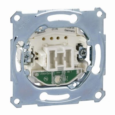 Merten mechanizm łącznika pojedynczego 1-biegunowego z podświetleniem podtynkowy zaciski bezśrubowe 10 AX AC 250 V MTN3131-0000 SCHNEIDER (MTN3131-0000)