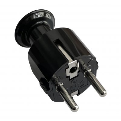 Wtyczka prosta Uni-Schuko 16A, 230V, czarna, 24 sztuki (OR-AE-13304/B/24)