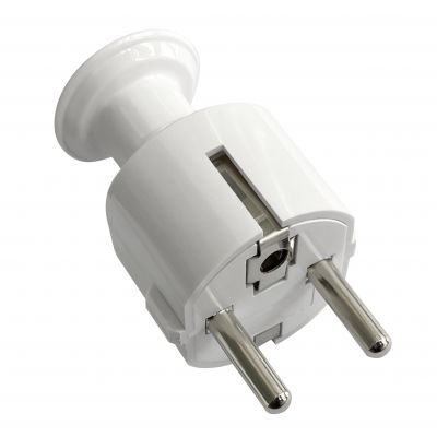 Wtyczka prosta Uni-Schuko 16A, 230V, biała (OR-AE-13304/W)