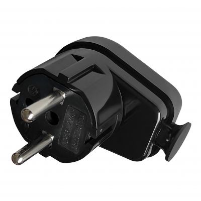 Wtyczka kątowa Uni-Schuko 16A, 230V, czarna, 24 sztuki (OR-AE-13305/B/24)