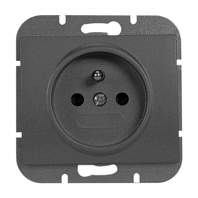 Gniazdo pojedyncze podtynkowe 2P+Z Onyx, 16A, 250V, PT-16O, czarny (OR-OE-7505/B)