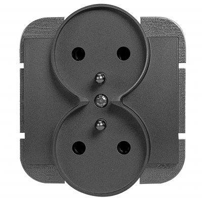 Gniazdo podwójne podtynkowe 2x2P+Z Onyx, 16A, 250V, PT-6OR, czarny (OR-OE-7506/B)