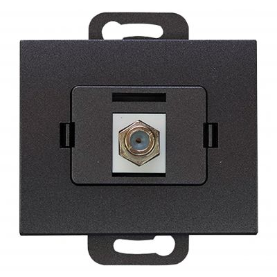 Gniazdo pojedyncze typ F Onyx, TV/F-F/O1, czarny (OR-OE-7514/B)