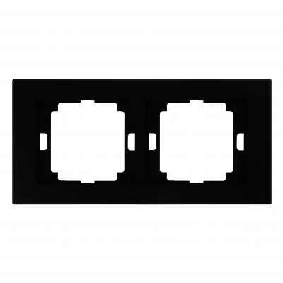 Ramka podwójna Onyx, Ra-2O, czarny (OR-OE-7520/2/B)