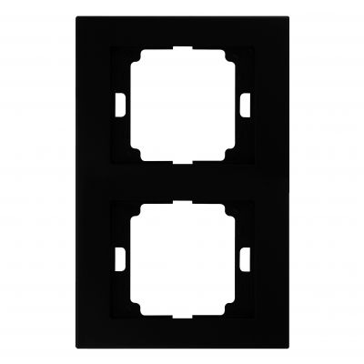 Ramka podwójna pionowa Onyx, Ra-2OP, czarny (OR-OE-7520/2/V/B)