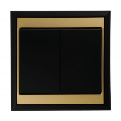 Łącznik podtynkowy świecznikowy Luna, 10A, 250V, WP-2L, czarny/złoty (OR-OE-7601/BC)